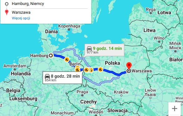 Przeprowadzki Warszwa Hamburg - usługi transportowe